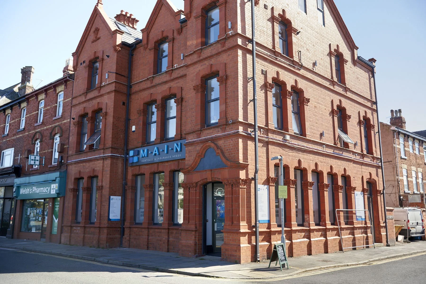 The MAIN office, a red-brick Victorian building on Grange Road in West Kirby